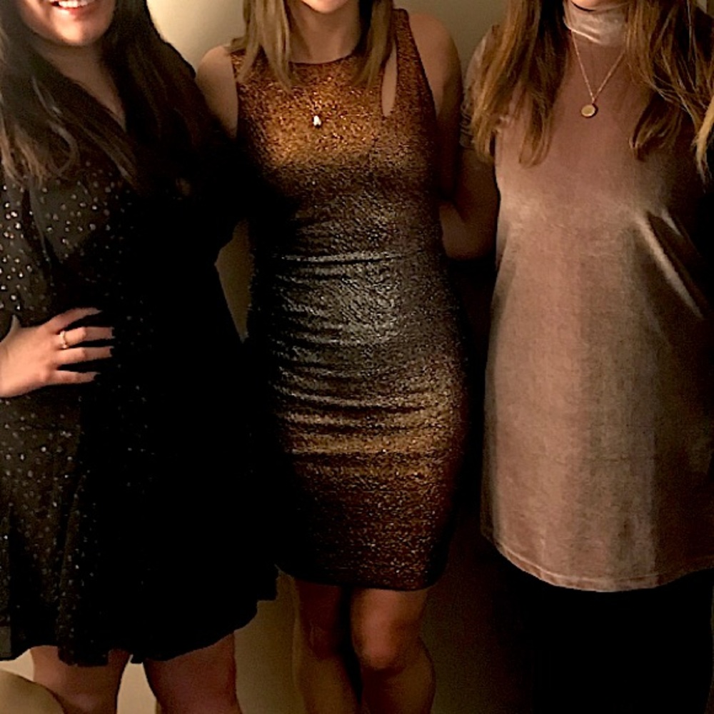 Guess copper and silver sparkly dress
